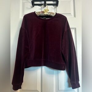 Velour Burgundy Crewneck